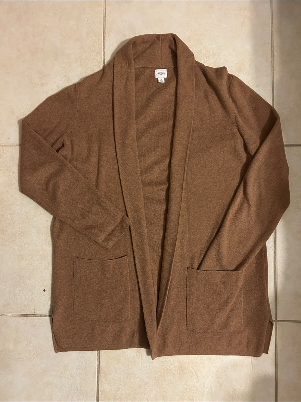 J. Crew Open-Front Pocket Sweater Cardigan - Camel
